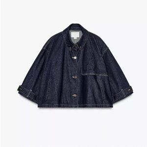 ZARA TRF DENIM CAPE JACKET
